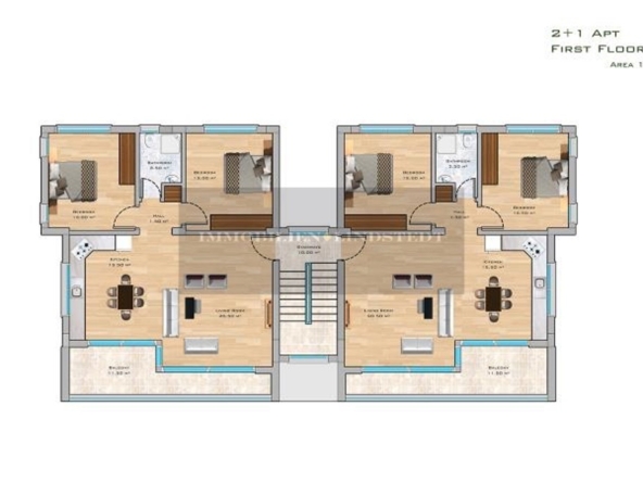 Grundriss Beispiel 2+1 Apartment